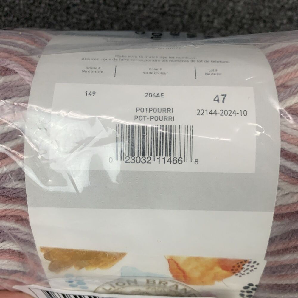 Lot Of 2 Lion Brand Bundle Of Love Yarn-Potpourri Worsted 11oz 688yds Ea - Picture 5 of 5